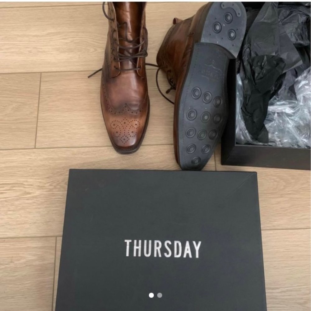 Men's Wingtip Boots  - Size 10.5 Brown